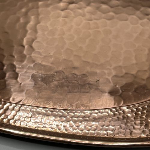 LARGE ARTS CRAFTS ART NOUVEAU REPOUSSE COPPER TRAY - ADDITIONAL PHOTO 16