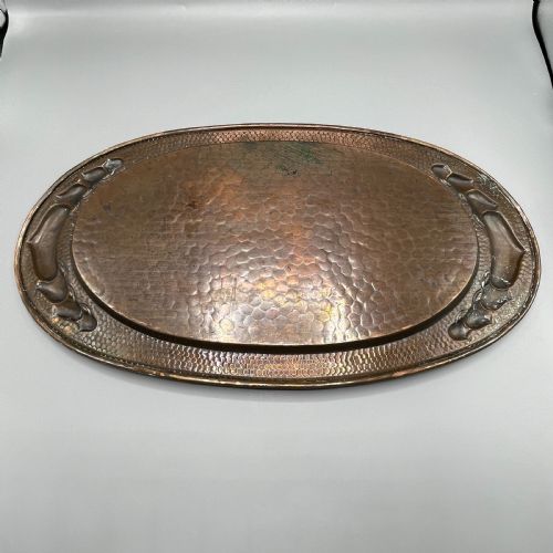LARGE ARTS CRAFTS ART NOUVEAU REPOUSSE COPPER TRAY - ADDITIONAL PHOTO 19
