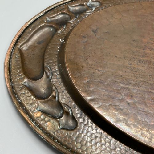 LARGE ARTS CRAFTS ART NOUVEAU REPOUSSE COPPER TRAY - ADDITIONAL PHOTO 20