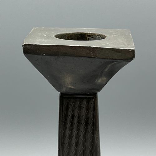 PAIR ART DECO ENGLISH PEWTER CANDLESTICKS - ADDITIONAL PHOTO 11