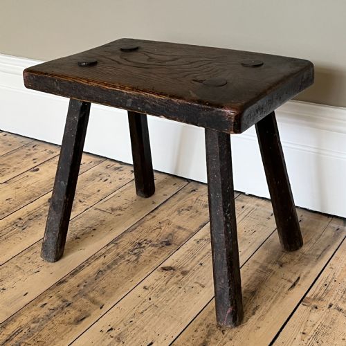 ANTIQUE OAK STOOL - ADDITIONAL PHOTO 7
