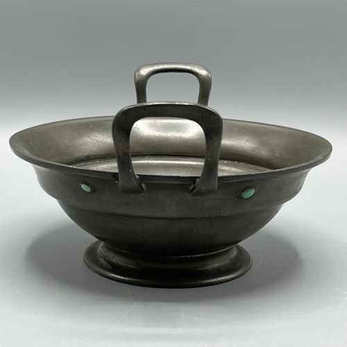 LIBERTY CO PEWTER PORRINGER BOWL OR SUGAR BASIN WITH CABOCHONS TUDRIC 03 - ADDITIONAL PHOTO 4