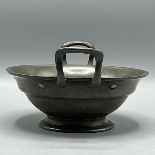 LIBERTY CO PEWTER PORRINGER BOWL OR SUGAR BASIN WITH CABOCHONS TUDRIC 03 - ADDITIONAL PHOTO 7