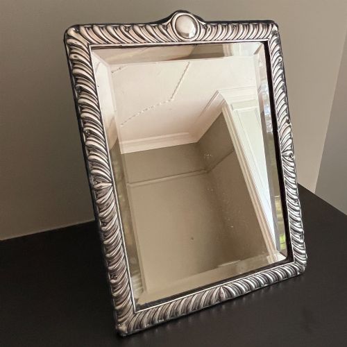 EDWARDIAN STERLING SILVER STRUT MIRROR - ADDITIONAL PHOTO 1