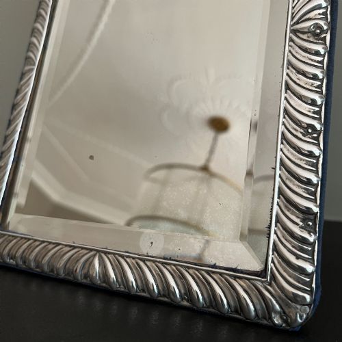 EDWARDIAN STERLING SILVER STRUT MIRROR - ADDITIONAL PHOTO 5