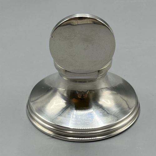 ANTIQUE ART DECO STERLING SILVER INKWELL - ADDITIONAL PHOTO 7