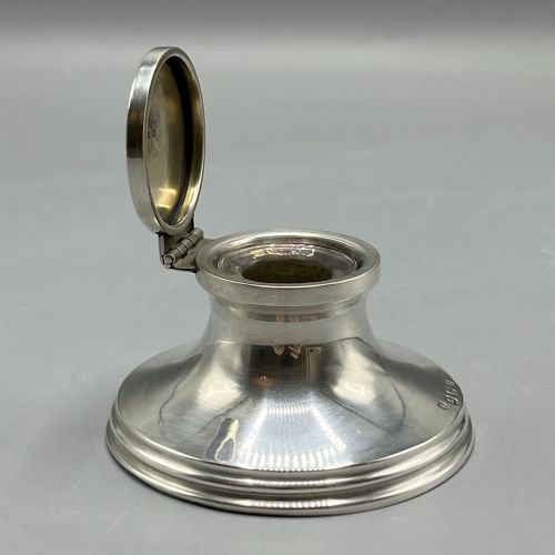 ANTIQUE ART DECO STERLING SILVER INKWELL - ADDITIONAL PHOTO 8