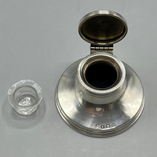 ANTIQUE ART DECO STERLING SILVER INKWELL - ADDITIONAL PHOTO 10