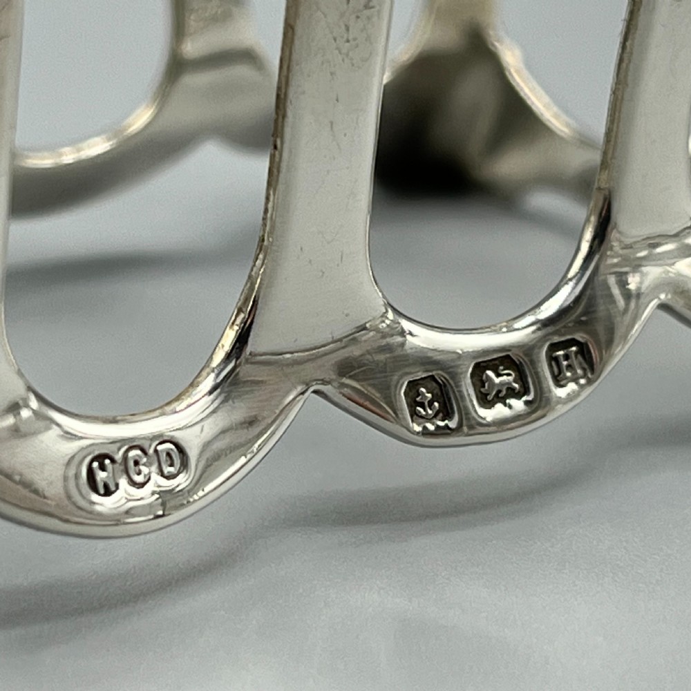 Pair of Solid Silver Art Deco Toast Racks Hallmarked Birmingham 1932 View X