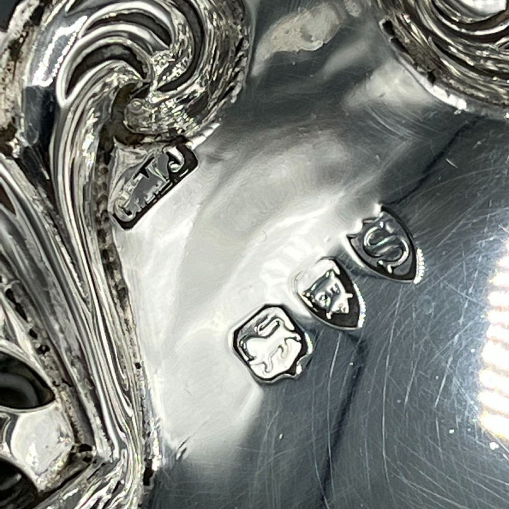 Pair Solid Sterling Silver Bon Bon Dishes Heavy Gauge View IX