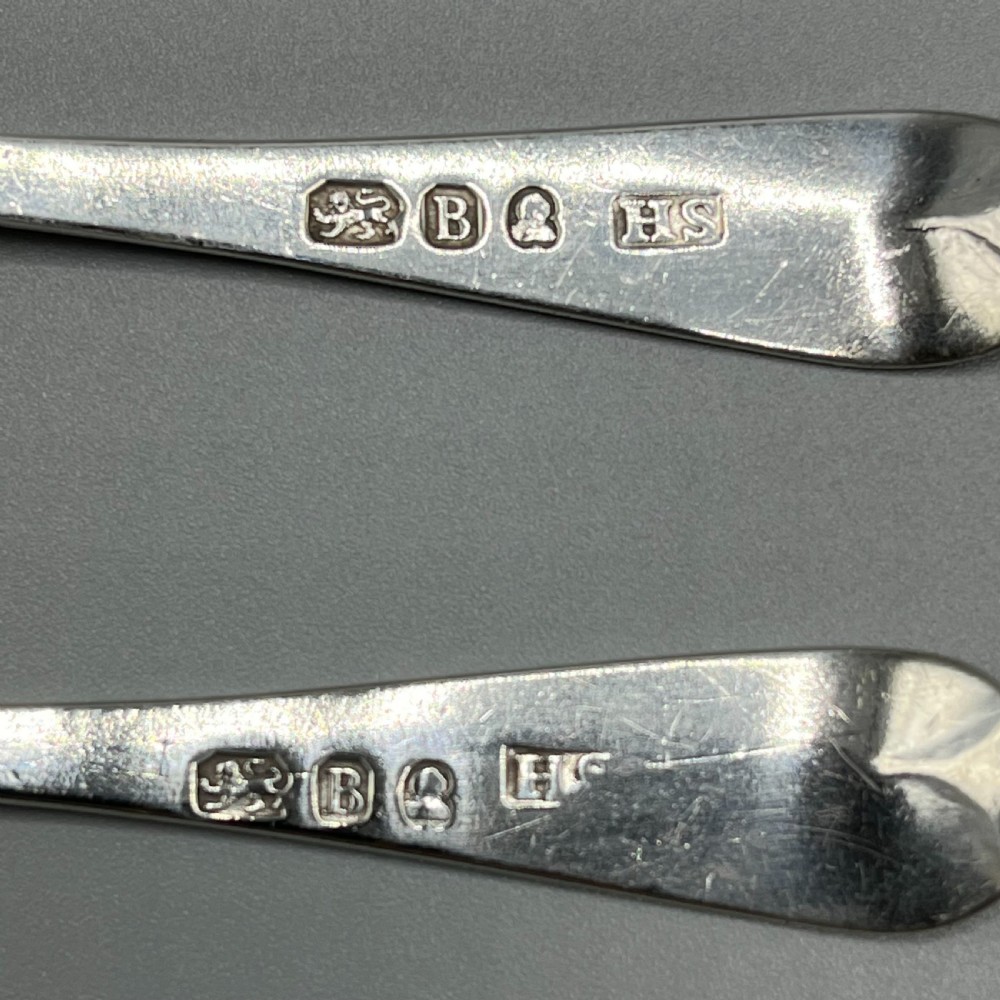 Georgian Solid Sterling Silver Bright Cut Tea Spoons Hallmarked 1797 View XI