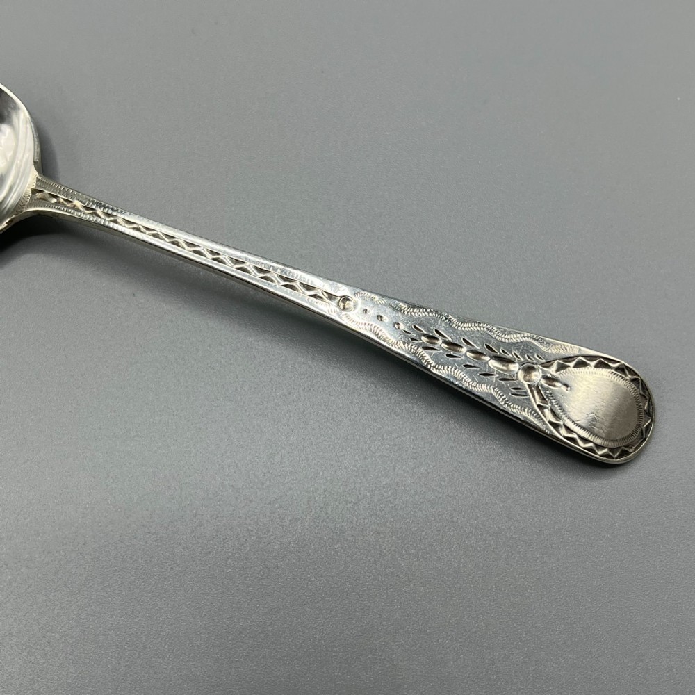 Georgian Solid Sterling Silver Bright Cut Tea Spoons Hallmarked 1797 View XII