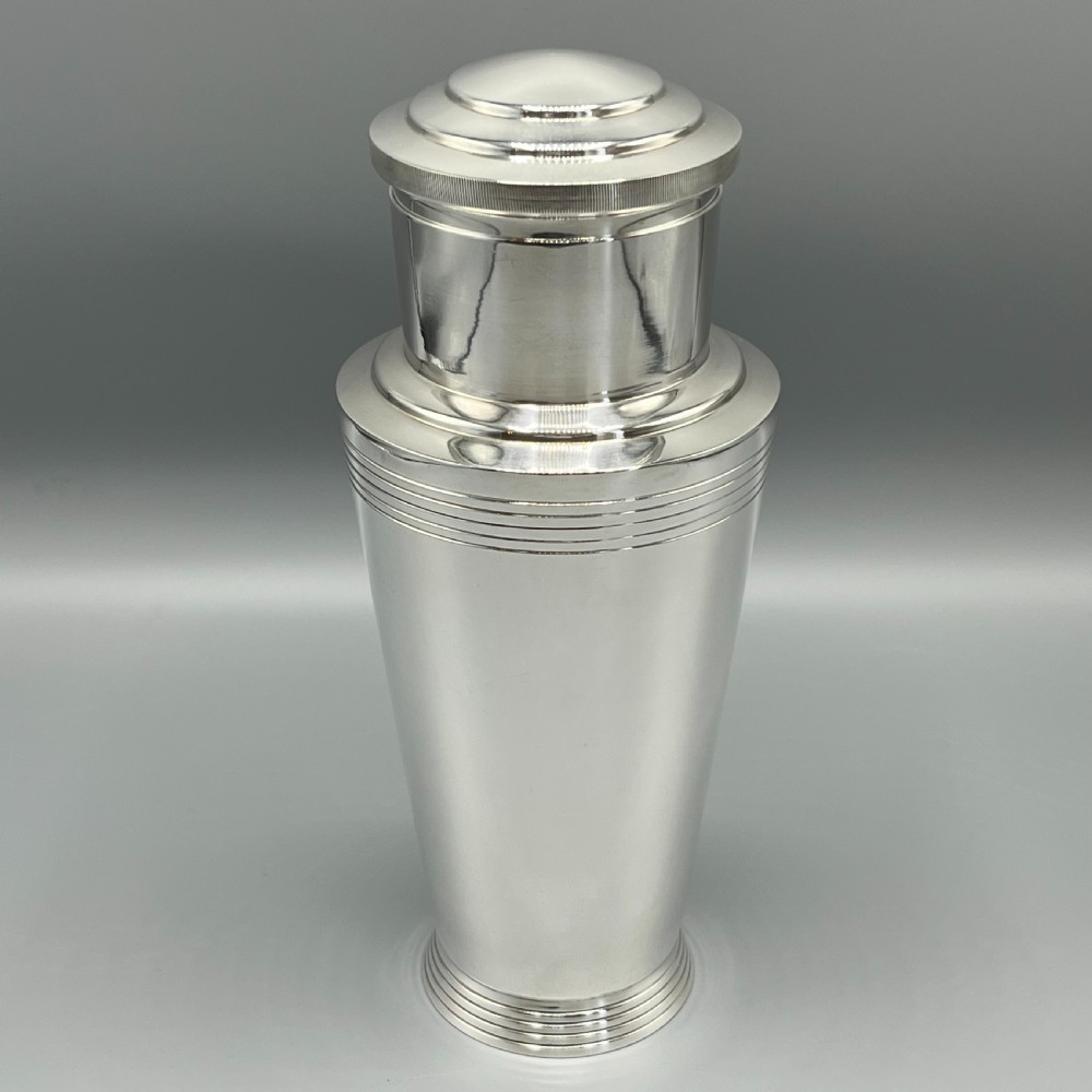 Large Art Deco Silver Plated Cocktail Shaker By Mappin & Webb