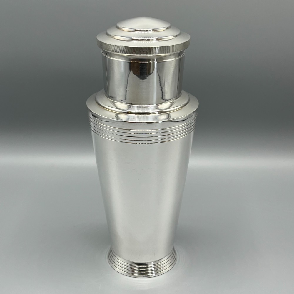 Large Art Deco Silver Plated Cocktail Shaker By Mappin & Webb View III