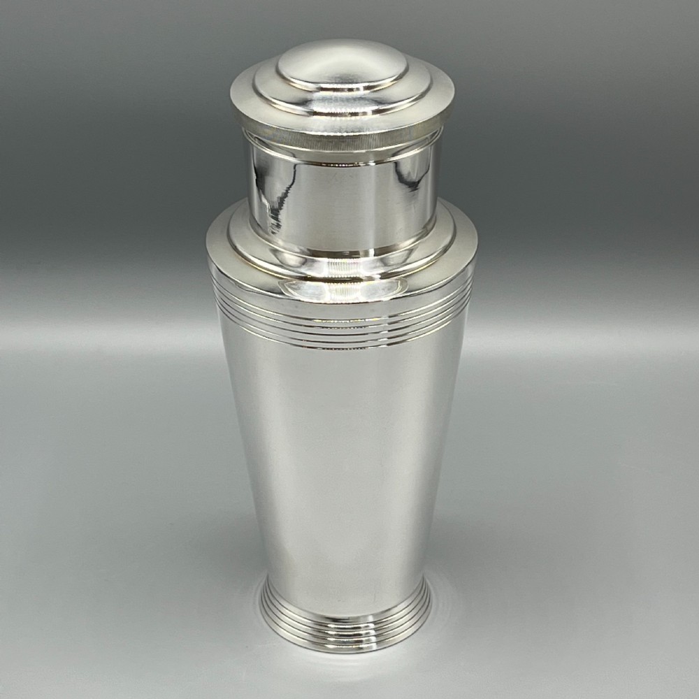 Large Art Deco Silver Plated Cocktail Shaker By Mappin & Webb View IV