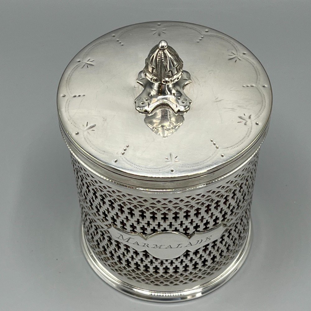 Edwardian Quality Silver Plated Marmalade Preserve Pot with Cranberry Glass Liner View VI