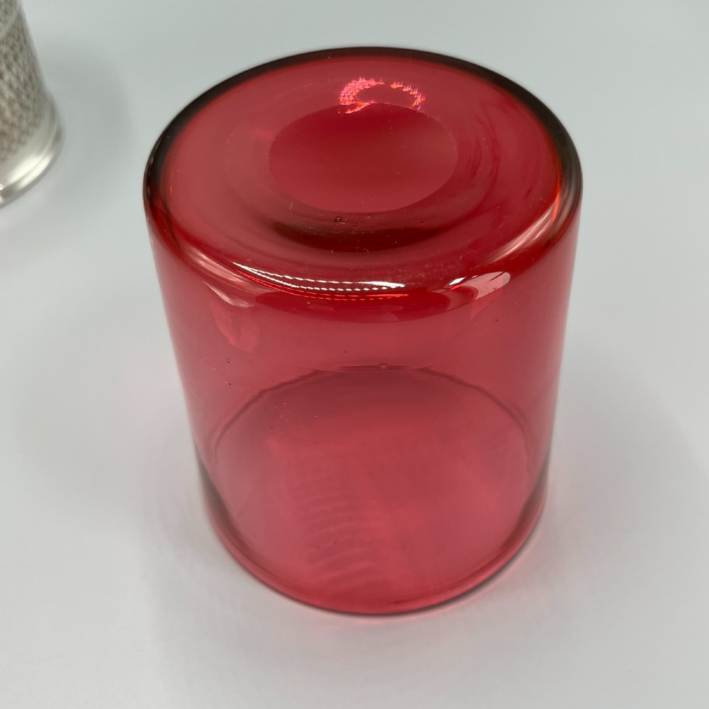 Edwardian Quality Silver Plated Marmalade Preserve Pot with Cranberry Glass Liner View XIII