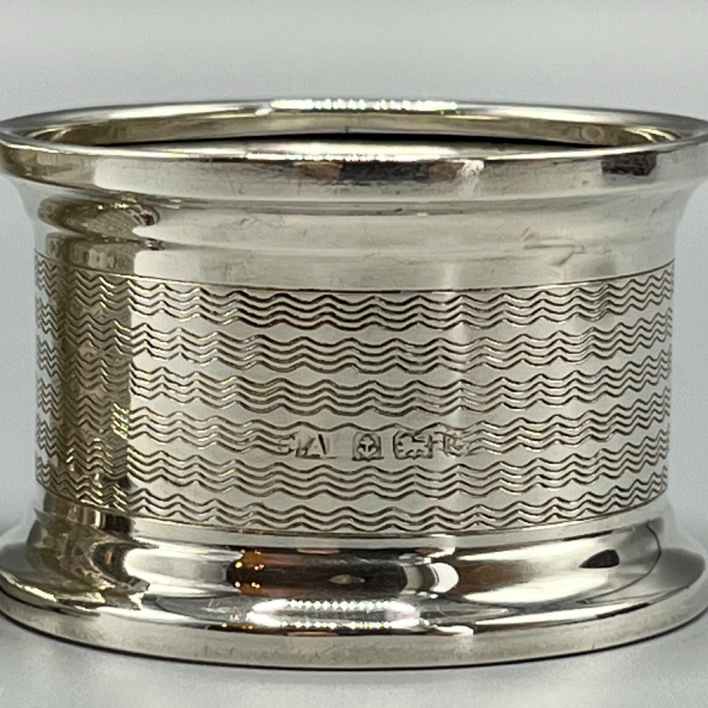 Pair of Cased Solid Silver Napkin Rings Hallmarked Birmingham 1931 View XI