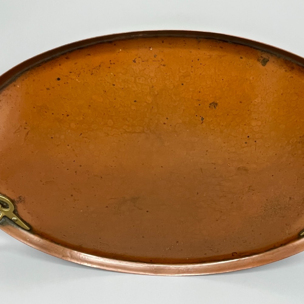 WMF Jugendstil Art Nouveau Large Copper Serving Tray with Whiplash Brass Handles View VII