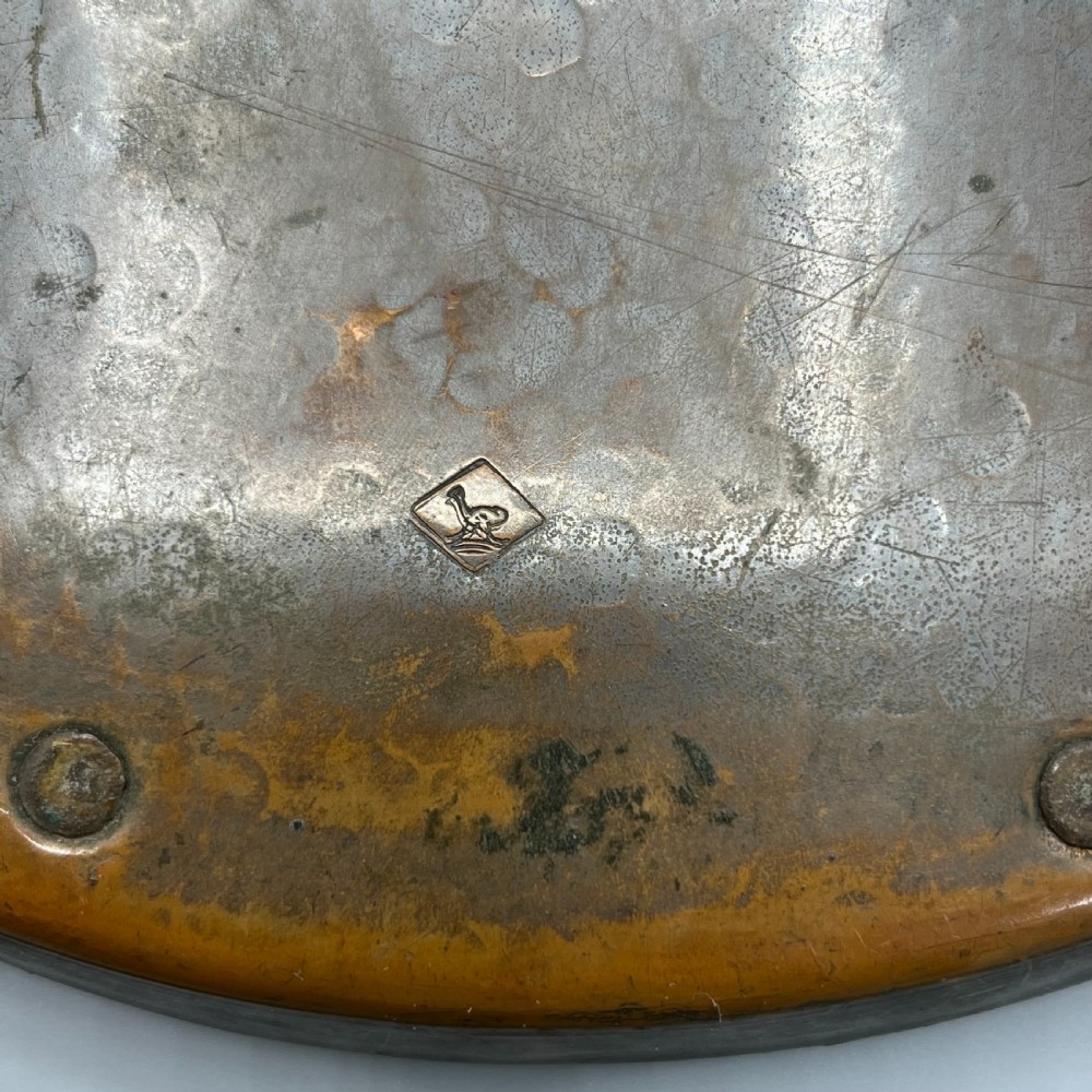 WMF Jugendstil Art Nouveau Large Copper Serving Tray with Whiplash Brass Handles View XVII