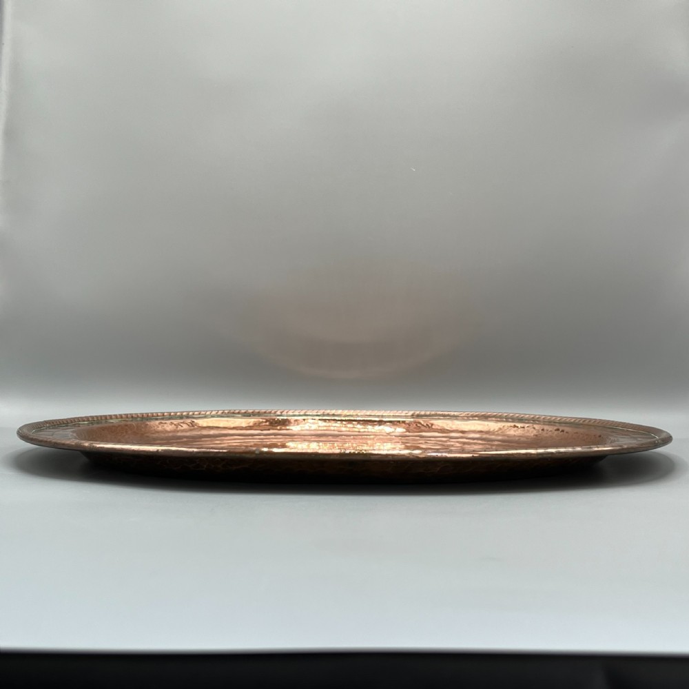 Large Round Arts & Crafts Copper Tray Charger By Hugh Wallis View XI