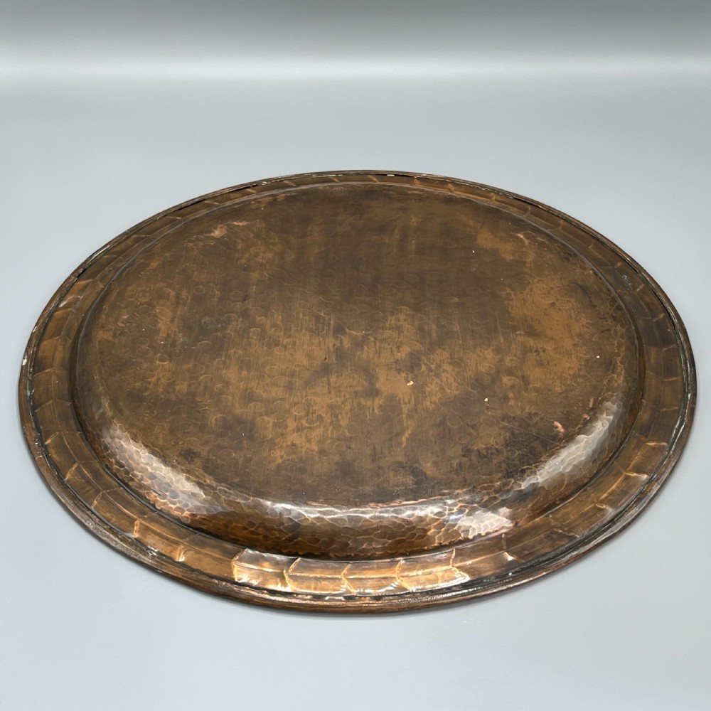 Large Round Arts & Crafts Copper Tray Charger By Hugh Wallis View XVI