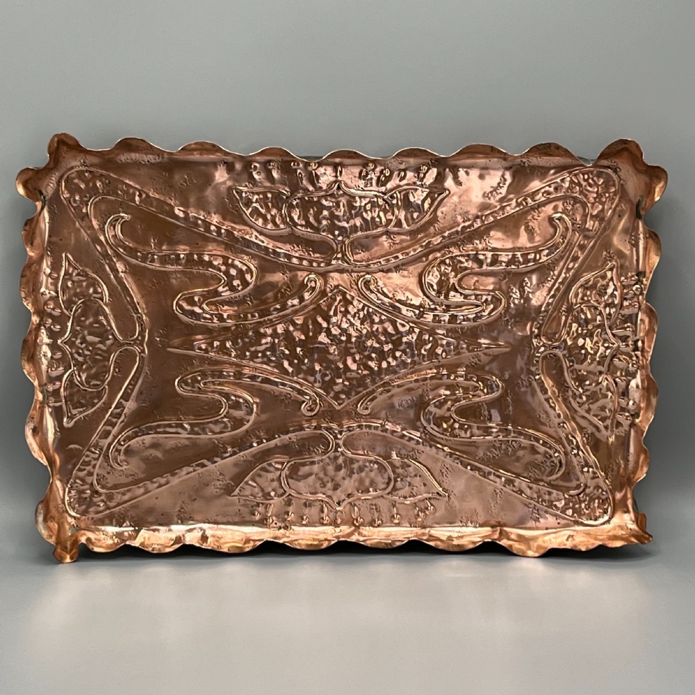 Art Nouveau Copper Repousse Gallery Tray View III