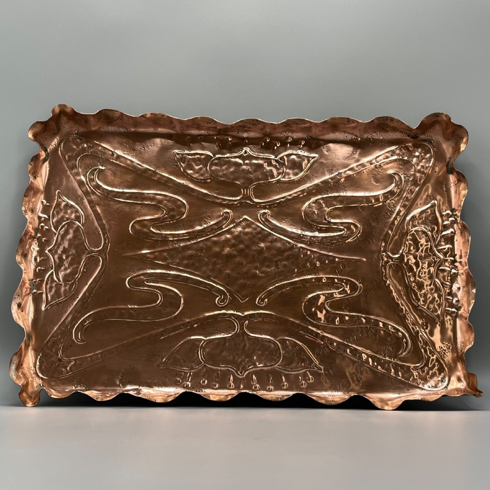 Art Nouveau Copper Repousse Gallery Tray View IV