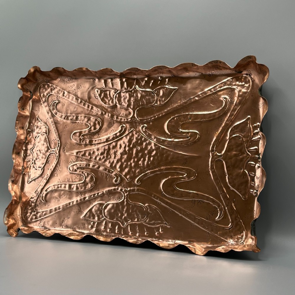 Art Nouveau Copper Repousse Gallery Tray View VI