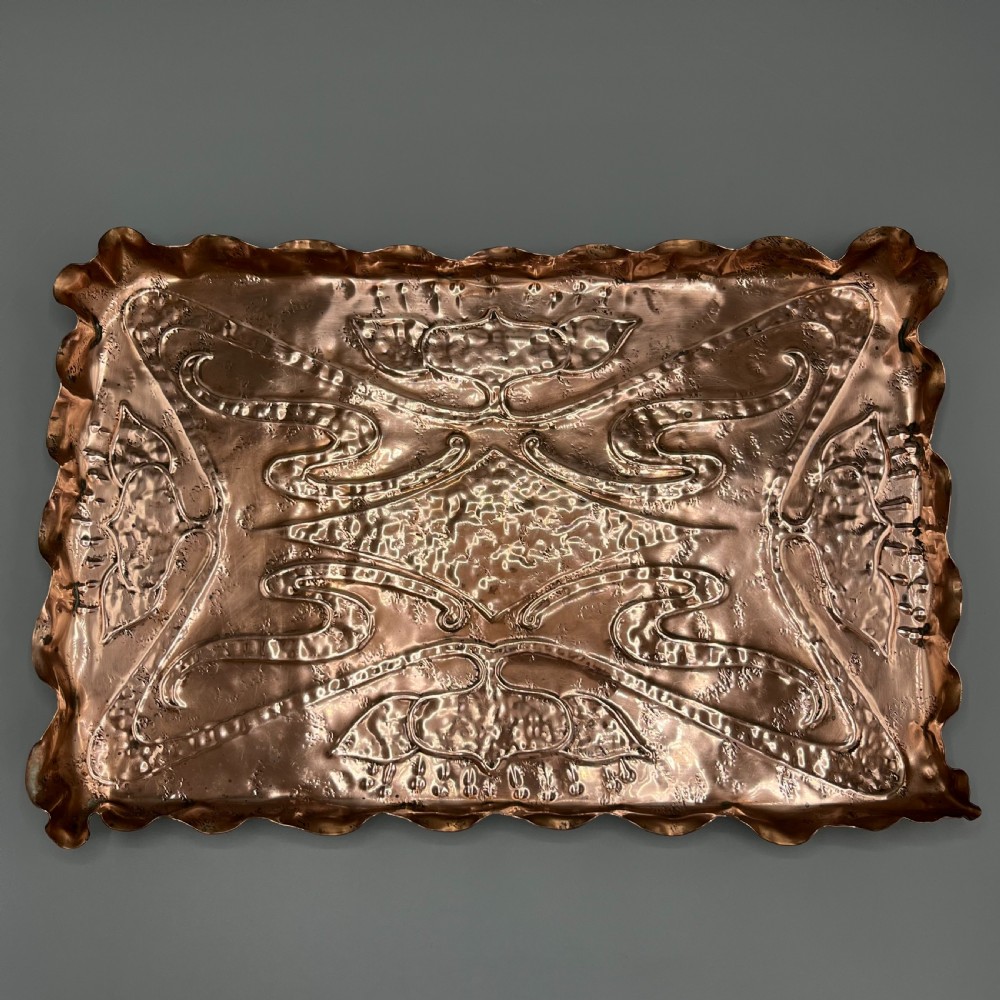 Art Nouveau Copper Repousse Gallery Tray View VII