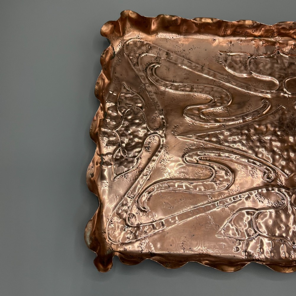 Art Nouveau Copper Repousse Gallery Tray View VIII