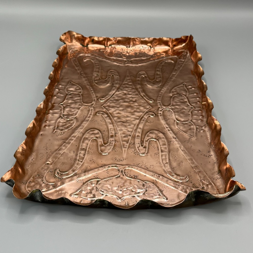 Art Nouveau Copper Repousse Gallery Tray View XI