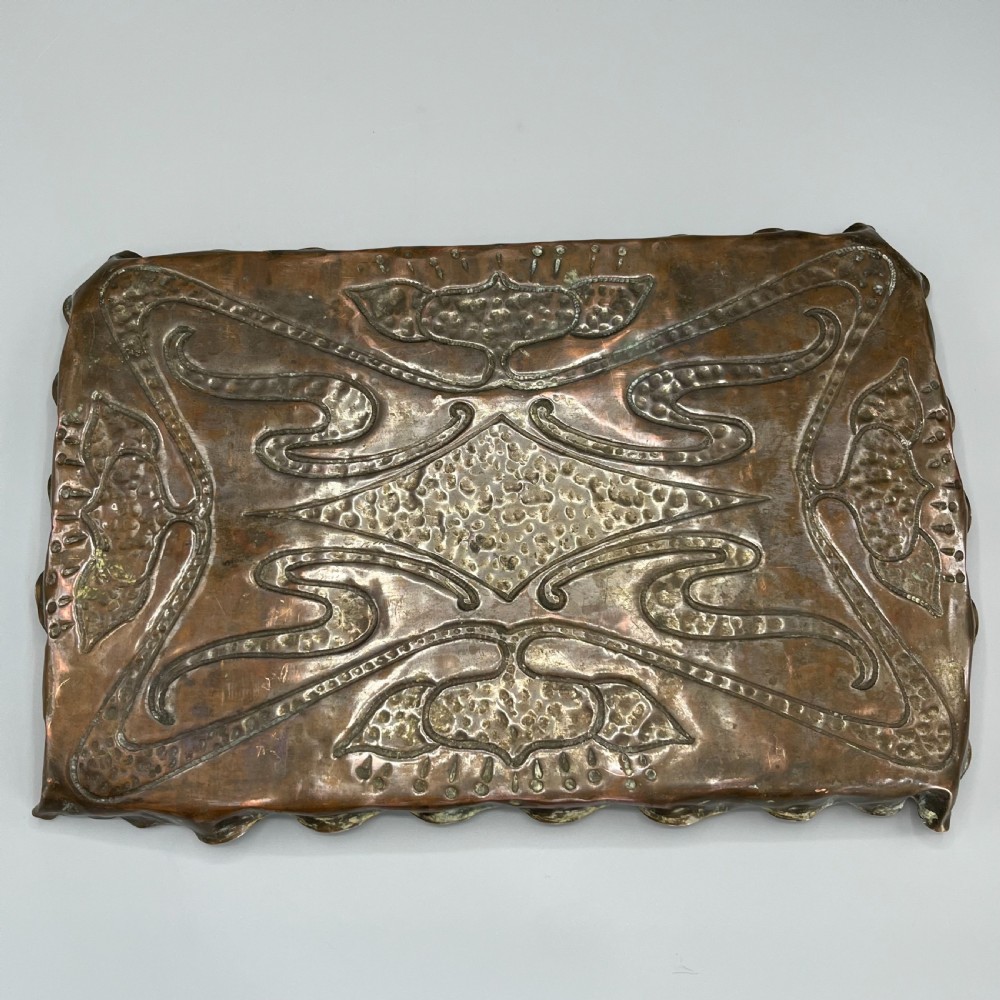 Art Nouveau Copper Repousse Gallery Tray View XIII