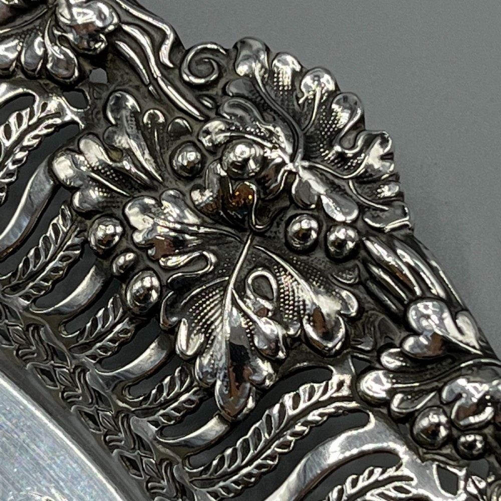George V Silver Plated Pierced Grape & Vine Salver View VIII