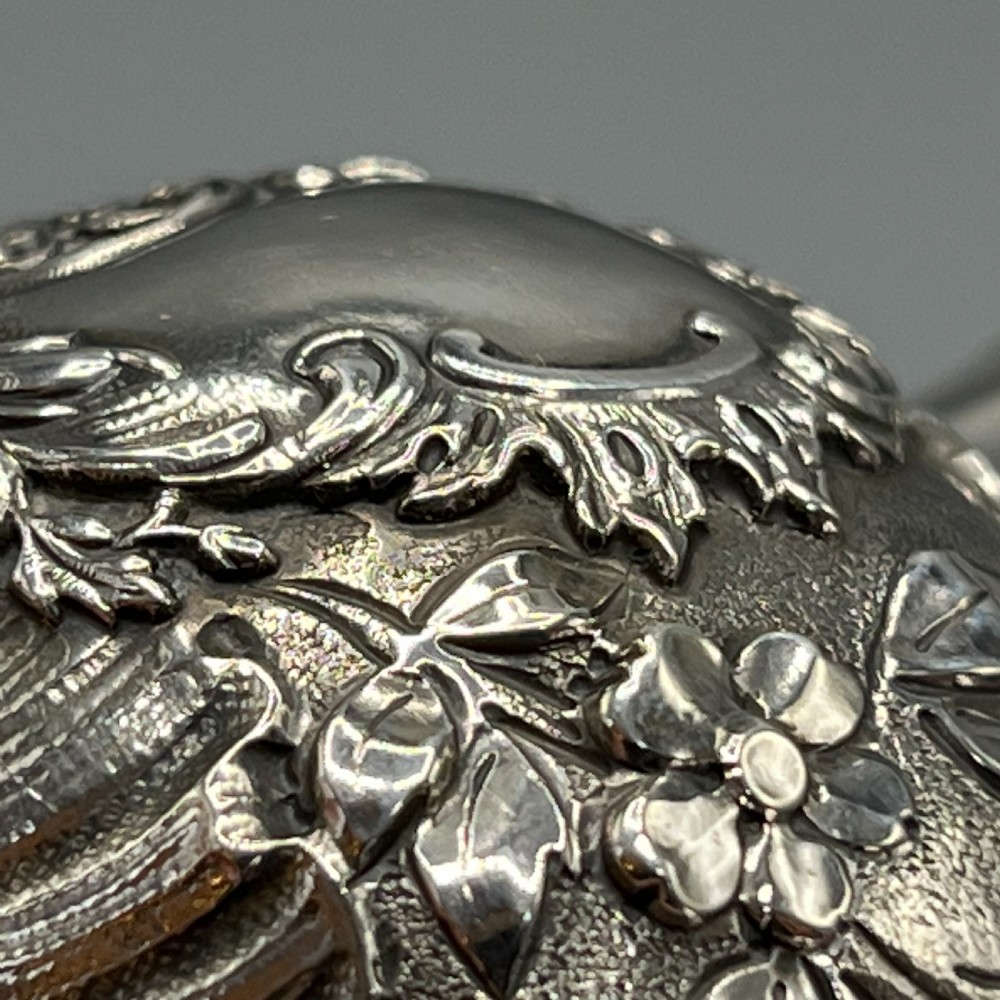 Art Nouveau Silver Plated Foliate Embossed Bud Vase View XI