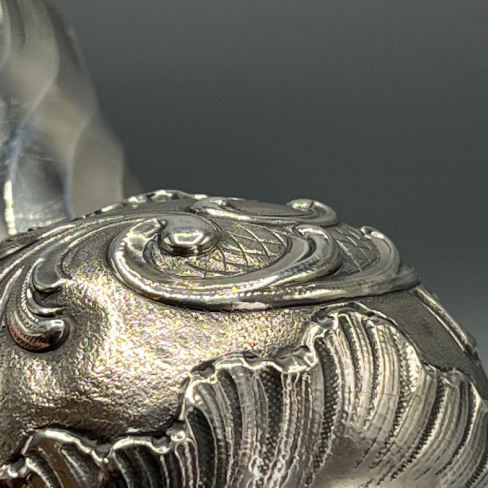 Art Nouveau Silver Plated Foliate Embossed Bud Vase View XII