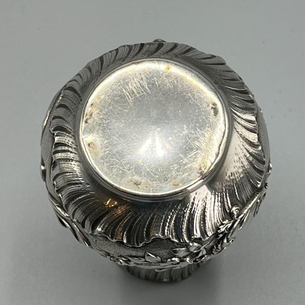 Art Nouveau Silver Plated Foliate Embossed Bud Vase View XIII