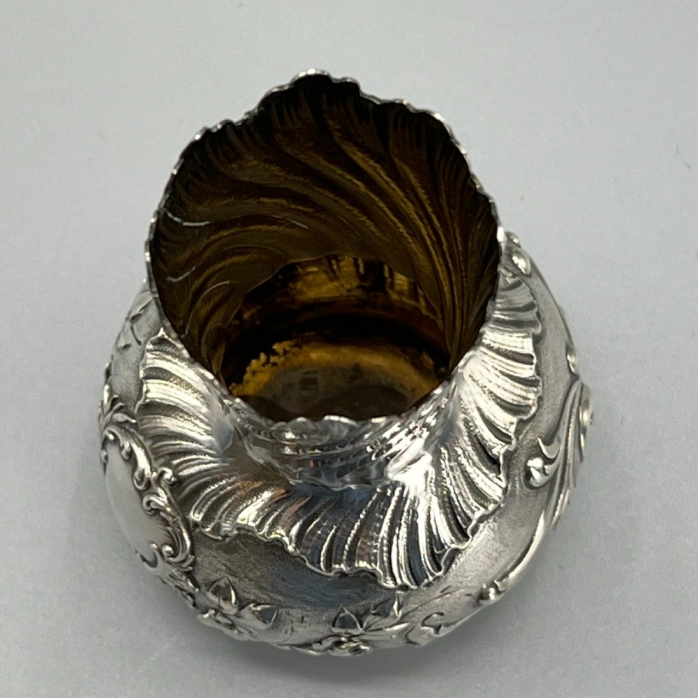 Art Nouveau Silver Plated Foliate Embossed Bud Vase View XIV