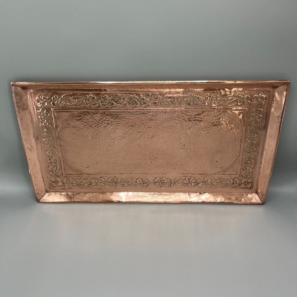 Large Art Nouveau Planished Copper Tray c1900 View II