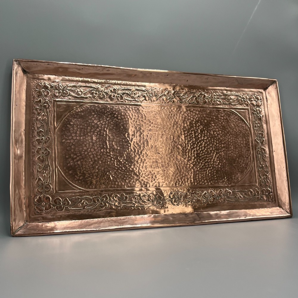 Large Art Nouveau Planished Copper Tray c1900 View III