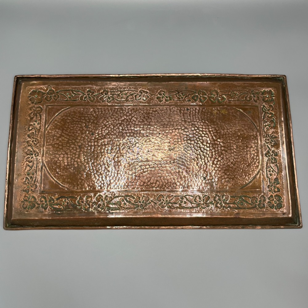 Large Art Nouveau Planished Copper Tray c1900 View XXI