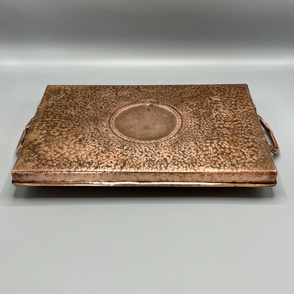 Arts & Crafts Solid Copper Planished Tea Tray with Twin Handles View XVIII