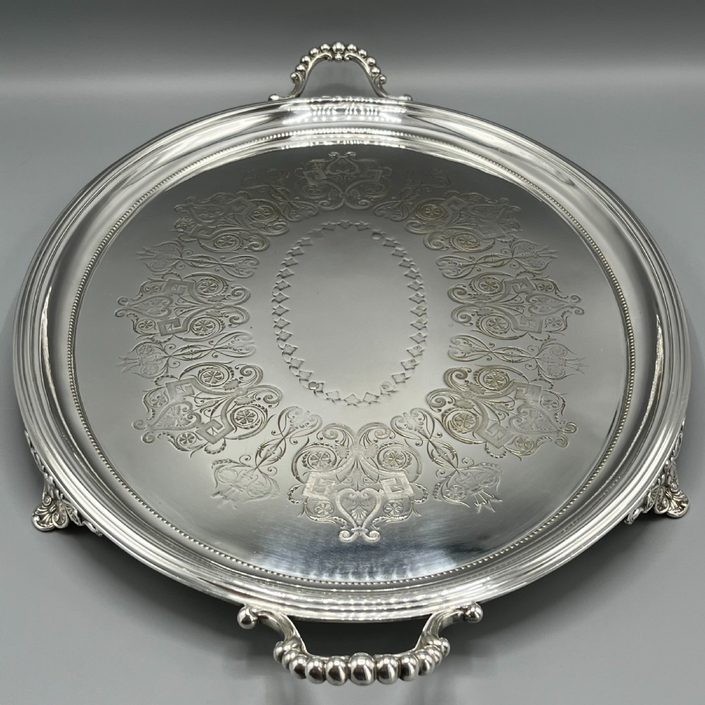 Large Quality Victorian Silver Plated Oval Serving Tray