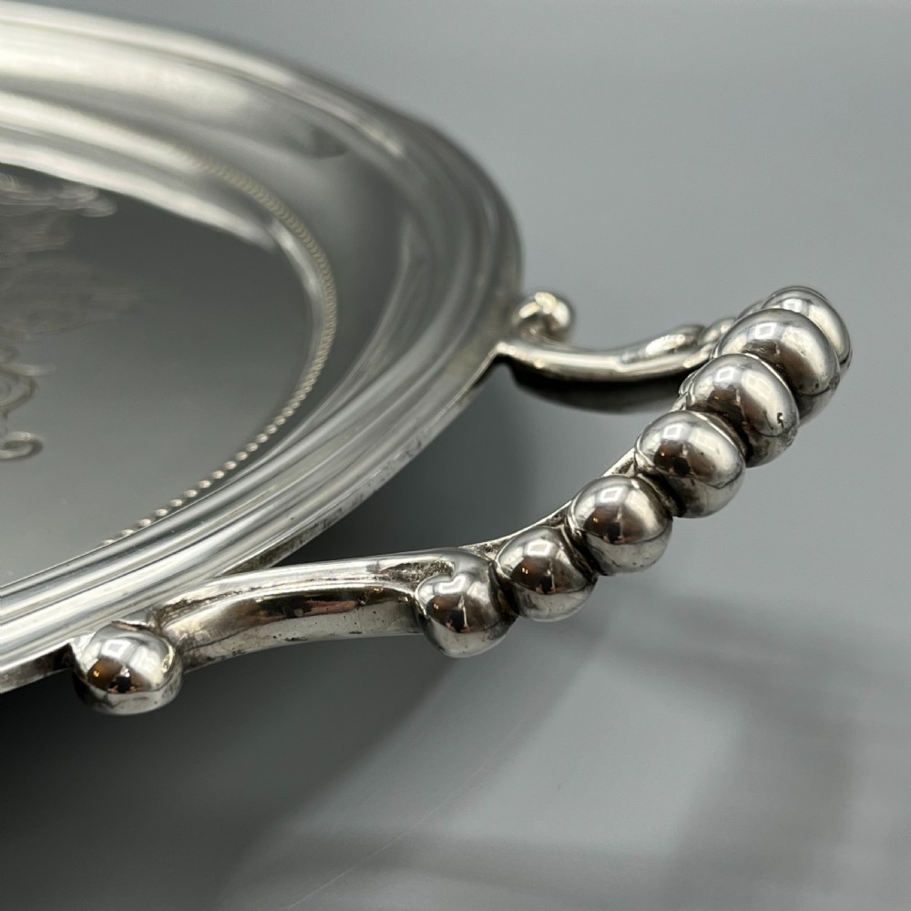 Large Quality Victorian Silver Plated Oval Serving Tray View XVII