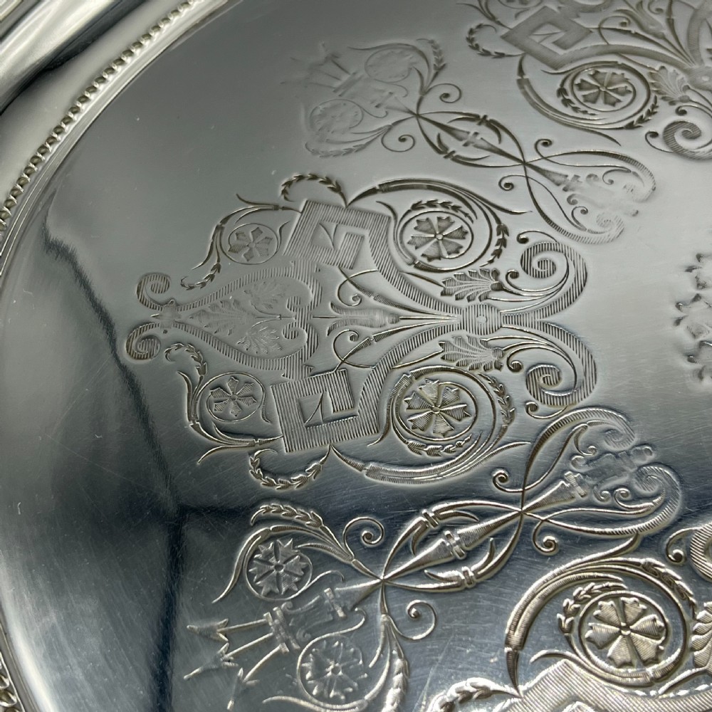 Large Quality Victorian Silver Plated Oval Serving Tray View XVIII