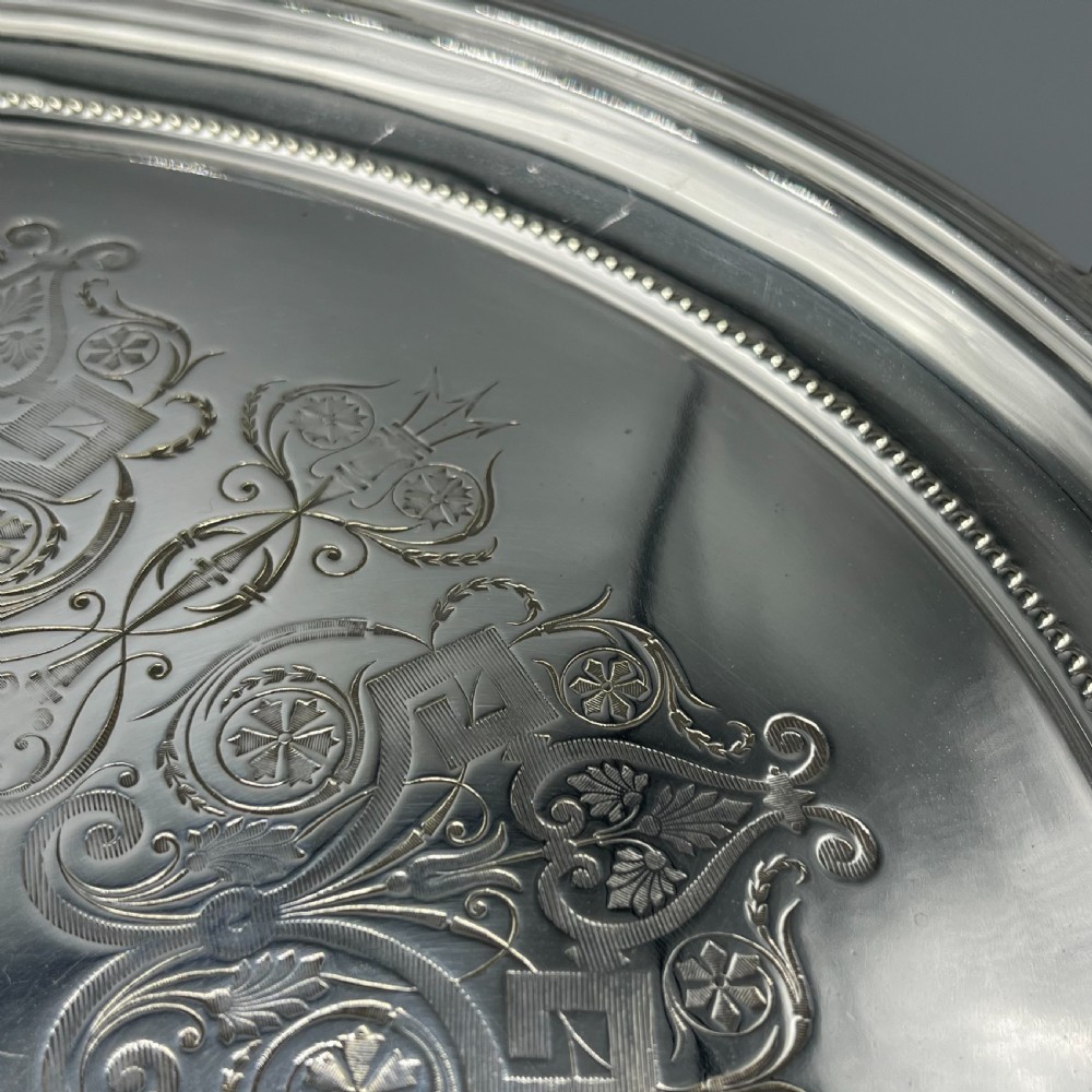 Large Quality Victorian Silver Plated Oval Serving Tray View XX