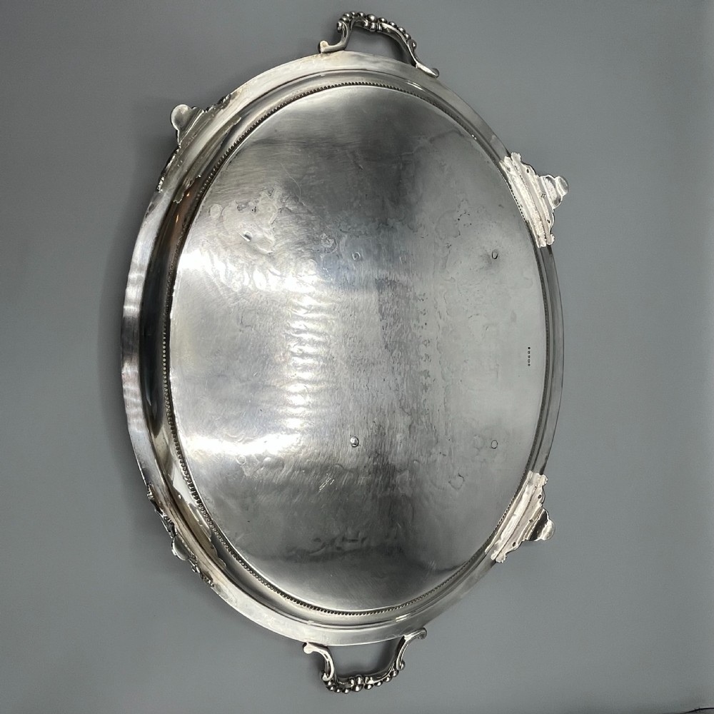 Large Quality Victorian Silver Plated Oval Serving Tray View XXII