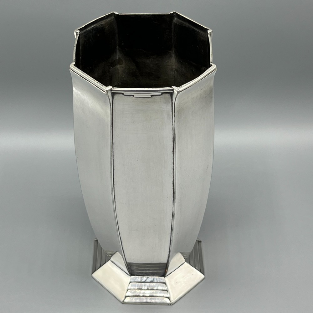 Art Deco Christofle Gallia Silver Plated Footed Vase View IV