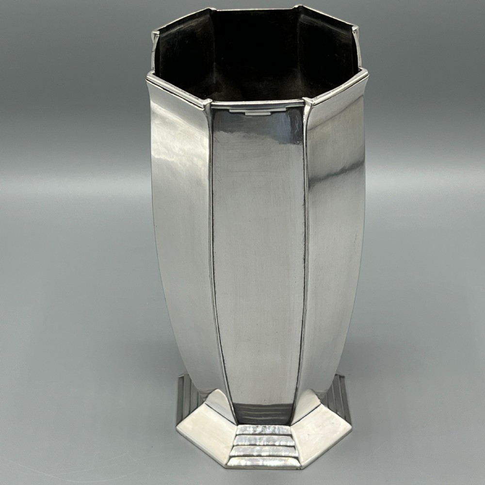 Art Deco Christofle Gallia Silver Plated Footed Vase View VII