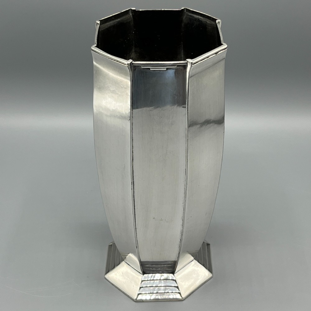 Art Deco Christofle Gallia Silver Plated Footed Vase View VIII